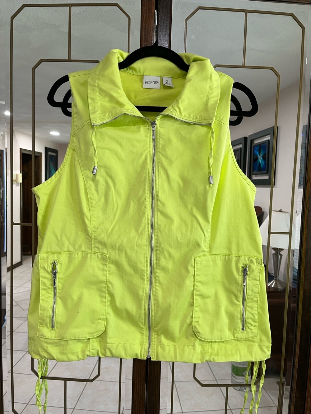 Zenergy Neon Yellow Sleeveless Hooded Vest